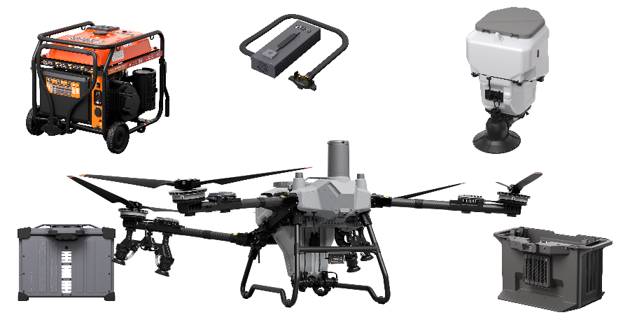DJI Agras T55 – Kit: drone, batterie, generatore, caricabatterie